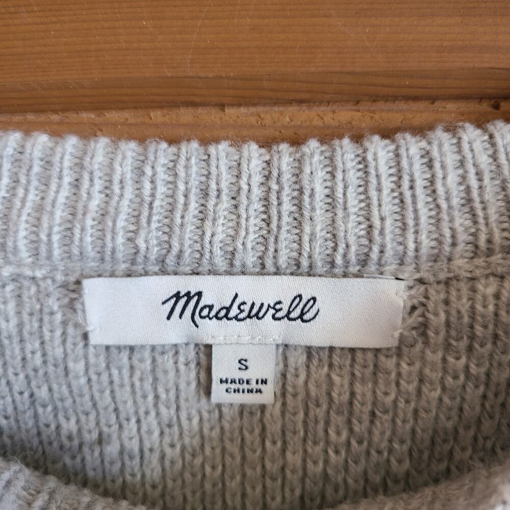 Madewell Province Cross Back Pullover Sweater Heather Dovetail Gray S Boho Fall - Picture 4 of 7